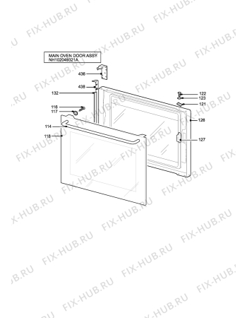 Взрыв-схема плиты (духовки) Tricity Bendix CSIE501WH (STRATA) - Схема узла H10 Main Oven Door (large)